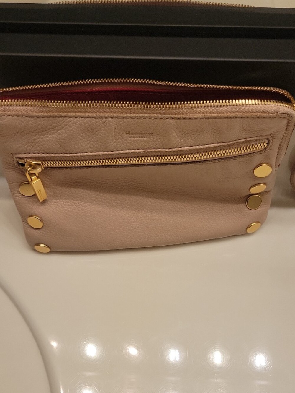 Hammitt Nash Blush Pink Leather Wristlet with Gold Hardware - Picture 11 of 16